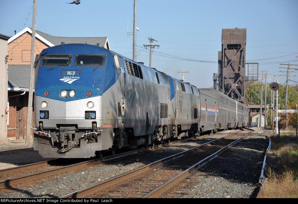 Eastbound "Empire Builder" comes off the bridge